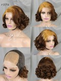 14Inch Bouncy Curly Genuine Hair Lace 4*4 Closure Wig