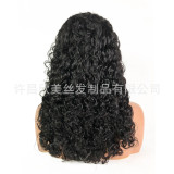 DoubleDrawnPixieCurly European and American wig, front lace, real human hair, curly, in stock, short hair