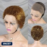 Brazilian 13*4 frontal Afro Short Wig Human hair