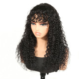 European and American wigs made of real human hair with bangs, kinky curly women's hairpieces, cross-border wholesale, foreign trade, celebrity style