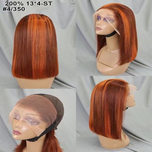 10A Brazilian Ginger Red Lace Bob 13*4 Ear To Ear Human Hair
