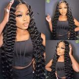 13*4 front lace human hair wig, voluminous deep waves, cross-border bestseller, new human hair wig, hot-selling product