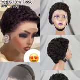13*4 frontal pixie curly short wig human hair