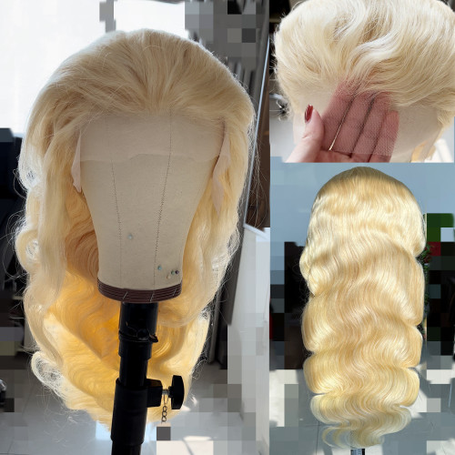 613 gold body wave frontal lace wig