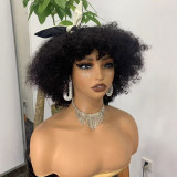 100% human hair Fringe Curly Bob 300%density Short Curly Bob