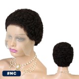 Brazilian 13*4 frontal Afro Short Wig Human hair