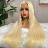 13*4 613 golden human hair wig, Xuchang platinum color in stock
