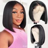 Double Drawn 300%densityHuman Hair Straight 13*4 Frontal Bob