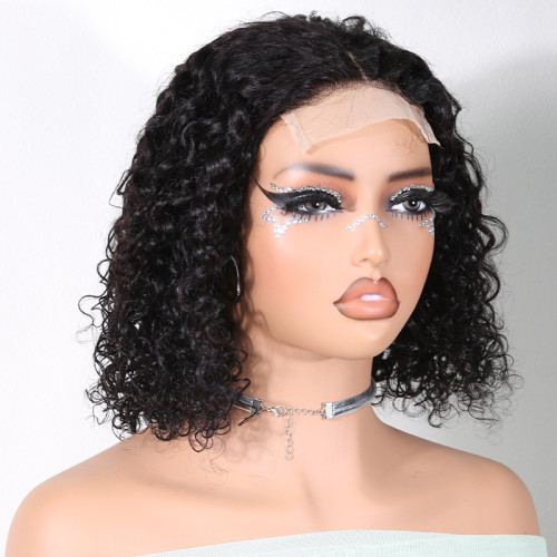 Women's 4x4 front lace water bob wigs made of real human hair, wholesale full head wigs for women