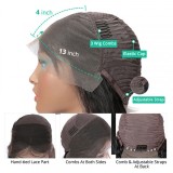 Kinky Straight Human hair Yaki Brazilian 200%13*4Frontalwigs