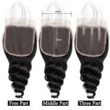 Human hair lace wig, smooth natural color, 4x4 full hand-woven loose waves, popular in Africa, Europe, and America