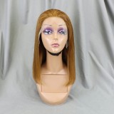 Bone Straight Lace Frontal Wig Short Bob 30# Human Hair Lace