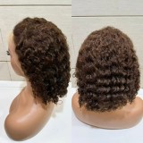 12A 13*4  Frontal Deep Curly Bob 200% density Indian Hair