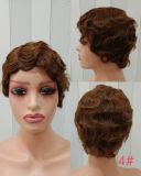 Short Finger Wavy Wig Human Hair Wigs Pixie Wigs Ocean Wave