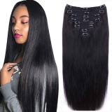 Clip-in Hair Extensions 8pcs with 18 Clips Double Weft Real Human Hair