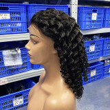 European and American cross-border women's full-head wig with long curly hair, human hair wig, women's full-head wig made of real human hair
