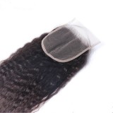 4*4yaki kinky straight HD Transparent lace human hair closur