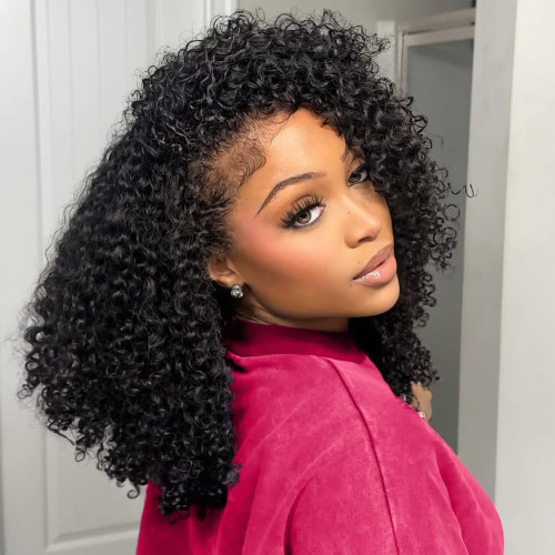 pixie curly human hair wig 12A real human hair wig 250 density pixie curly hair