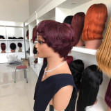 Full human hair wig, short hair, fully machine-made wig, pixie cut human hair wigs, real hair wig