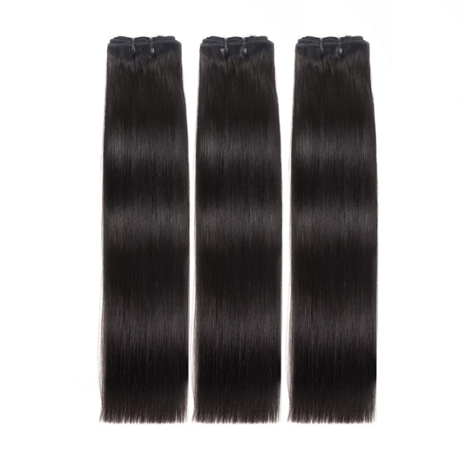 12A double drawn bundles human hair wig 100g Peruvian human hair