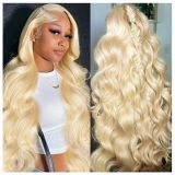 613#Body wave human hair wig, real human hair wig, long curly hair, European and American style wig for women