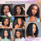 Wig made of real human hair with 4x4 lace front, deep bob style, women's wig, bob cut, high-definition front hair