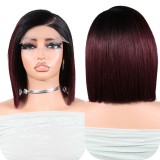 5x5  Lace Closure Double Drawn Wigs Bob Straight Glueless