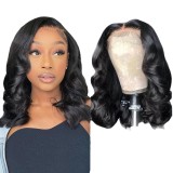 Wig made of real human hair with 13x4 lace front, curly BOB style, women's wig, wholesale for foreign trade, cross-border, celebrity style