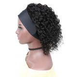 Wig made of real human hair with ice silk headband, deep bob, cross-border wholesale, celebrity style long curly hair