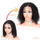 Bob Afro Kinky Curly 4x4 Lace Closure Wigs Human Hair
