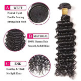 Deep Wave Human Hair Bundles - Real Human Hair Wefts for Cross-Border Sales