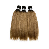 European and American wigs, real human hair weaves, kinky straight bundles, human hair, two-tone hair