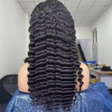 Full head lace front wig made of real human hair, 13*4 deep wave wig