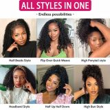 Cross-border European and American wigs made of real human hair, Half Wig 3 in 1 Human Hair Pixie Curly Wig