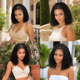 13x4 Lace Pre Braided Bob Kinky Curly Wig Human Hair 180%