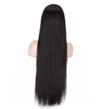 13*6 lace wig, real human hair, black straight hair, middle parting, long straight hair, front lace wig, full head cover, hot sale