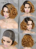 14Inch Bouncy Curly Genuine Hair Lace 4*4 Closure Wig