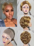 13*4 frontal pixie curly short wig human hair