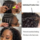 Crochet Feather Hair Extensions body wave real human hair feather extensions
