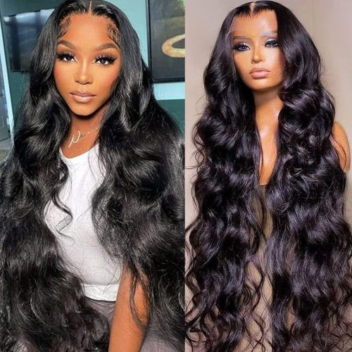 13*4 lace human hair wig wholesale natural black big wavy wig hot-selling in European and American foreign trade BODY