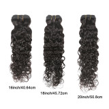Cross-border real human hair Water Wave 3 Bundles With 4X4 Closure Human Hair