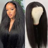 Yaki Kinky Staight 13*4 Frontal Lace Wigs Human Hair