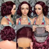 4*4 lace Double drawn loose wave wig 100% human hair 250%