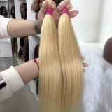 10A hair curtain#613 human hair bundles, platinum blonde real human hair wigs, bone straight hair, European and American cross-border