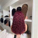 200%DD PixieCurl Frontal lace front human hair wig European and American style wig