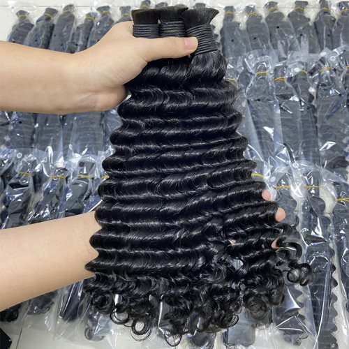 Cross-border real human hair bundles Deep wave wigs Human hair for women Bulk hair