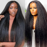 13*4 kinky straight full human hair wig, African foreign trade model humanhair, acrylic