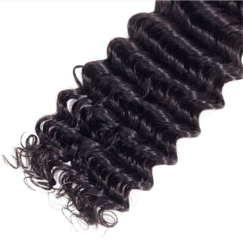 Human Hair Deep Wave 4*4  Frontal Closure Transparent Lace
