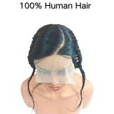 Cross-border Hollywood women's lace front wig, real human hair braided wig, real human hair, European and American stock