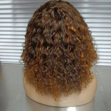 12AVietnamese hair HighlightWater curlyPiano fringebangs wig